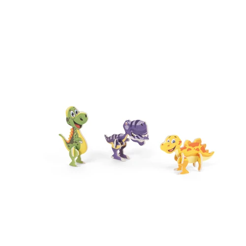 DINOSAURUS. Dínó alakú 3D puzzle papírból-ből Natúr 