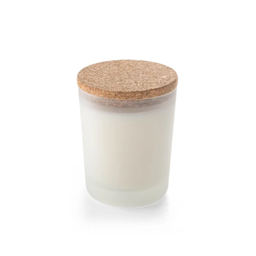 DUVAL. Aromagyertya üvegpohárban, parafa készült fedéllel 180 g Fehér 