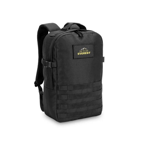 EDINBURGH BPACK. Katonai stílusú hátizsák 600D nagy sűrűségű újrahasznosított poliészterből 210D 17'3' újrahasznosított poliészter béléssel Fekete 