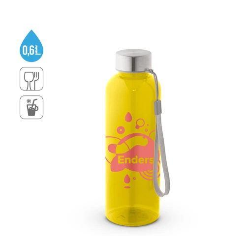 ENDERS M. Újrahasznosított PET (100% rPET) palack fényes, áttetsző kivitelben 600 ml Fekete 