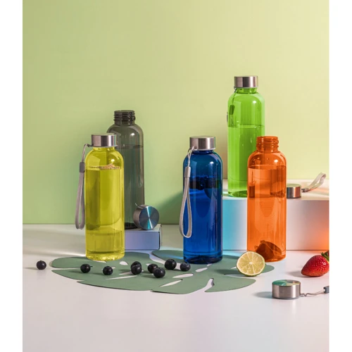 ENDERS M. Újrahasznosított PET (100% rPET) palack fényes, áttetsző kivitelben 600 ml Fekete 