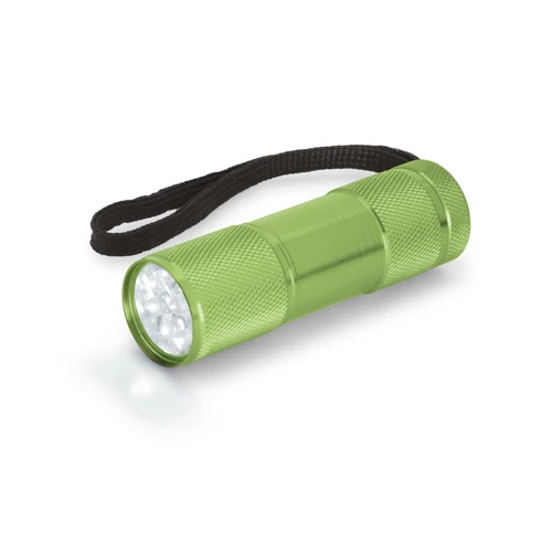 FLASHY. 9 LED-es alumínium zseblámpa fogantyúval Királykék 