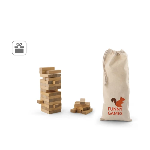 FLIK. Fajáték (jenga) 54 db fakockával Világos natúr 