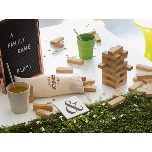 FLIK. Fajáték (jenga) 54 db fakockával Világos natúr 