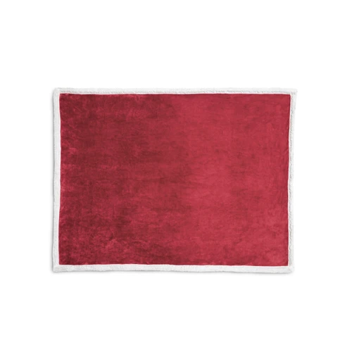HEIDEN. Megfordítható polár takaró szaténszalaggal (190 g/m²) és személyre szabott kártyával Burgundi 