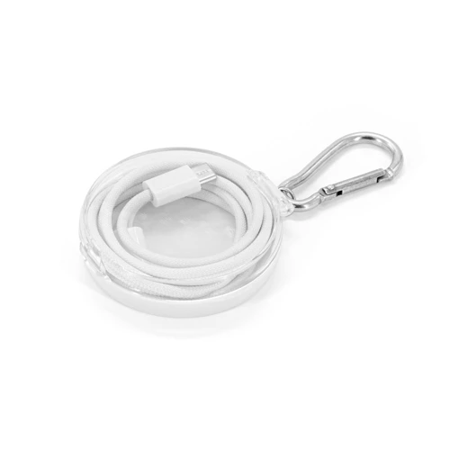 JEMISON. USB-C–USB-C kábel fonott vezetékkel (60W), ABS-ből, rozsdamentes acélból, alumíniumból és poliészterből készült Fehér 