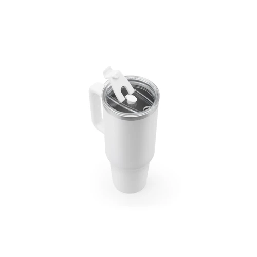 JOYNER XL. Nagy, rozsdamentes acél utazóbögre (91% újrahasznosított), vákuumszigetelt duplafalú, matt felületű, 1300 ml Fehér 