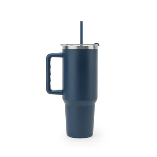 JOYNER XL. Nagy, rozsdamentes acél utazóbögre (91% újrahasznosított), vákuumszigetelt duplafalú, matt felületű, 1300 ml Sötétkék 