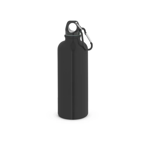 KELCE. Egyfalú rozsdamentes acél palack karabinerrel 550 ml Fekete 
