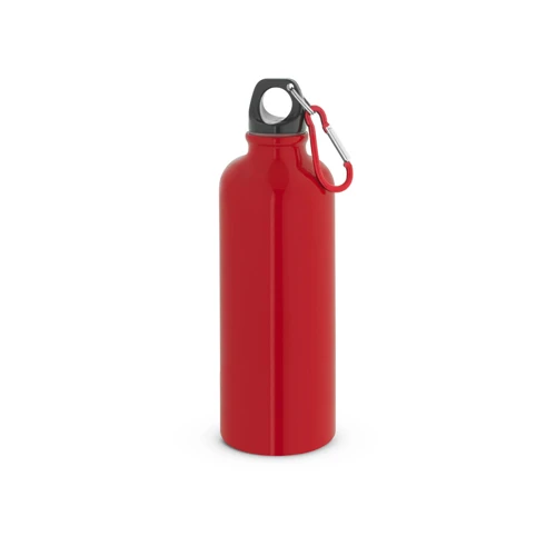 KELCE. Egyfalú rozsdamentes acél palack karabinerrel 550 ml Piros 