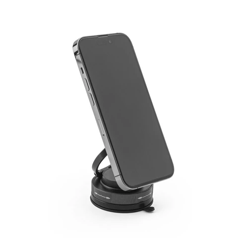 KEPLER. Mágneses mobiltelefon-tartó vákuum rögzítési rendszerrel sima és nem sima felületekhez (360º-os forgathatóság) Fekete 