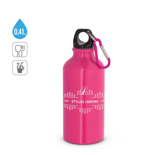 LANDSCAPE S. Alumínium sport palack karabinerrel 400 ml Fekete 