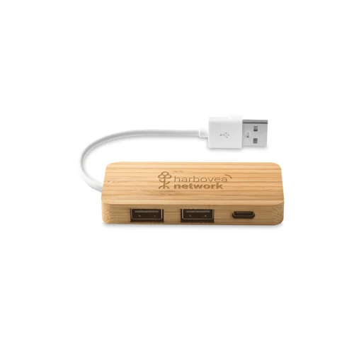 MOSER. HUB 2 USB-A és 1 USB-C porttal bambuszból Natúr 