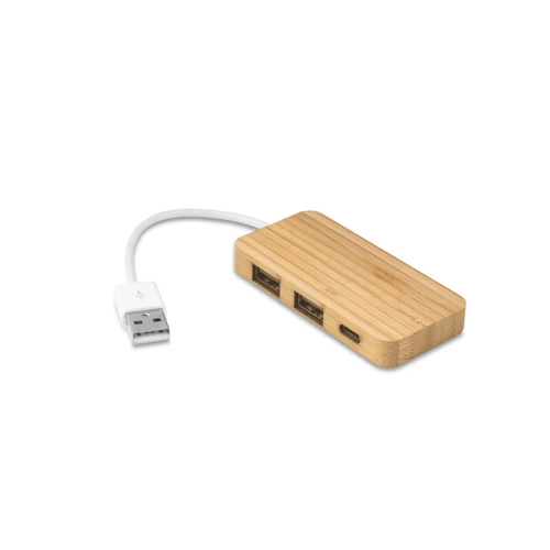 MOSER. HUB 2 USB-A és 1 USB-C porttal bambuszból Natúr 