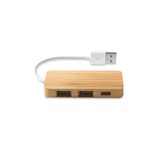 MOSER. HUB 2 USB-A és 1 USB-C porttal bambuszból Natúr 