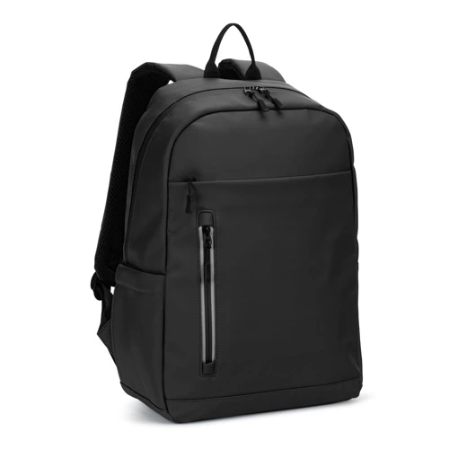 NOUMEA. PU laptop hátizsák (16"), vízálló cipzárakkal Fekete 