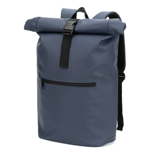 PORTLAND. PU roll top hátizsák 16" laptop zsebbel Kék 