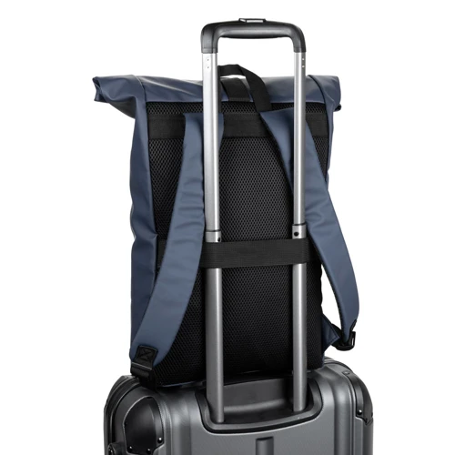 PORTLAND. PU roll top hátizsák 16" laptop zsebbel Kék 