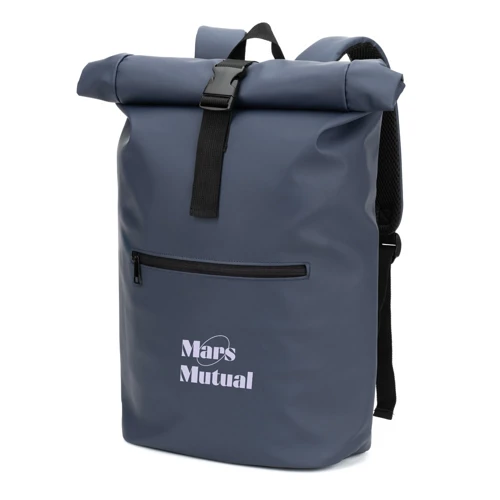 PORTLAND. PU roll top hátizsák 16" laptop zsebbel Kék 
