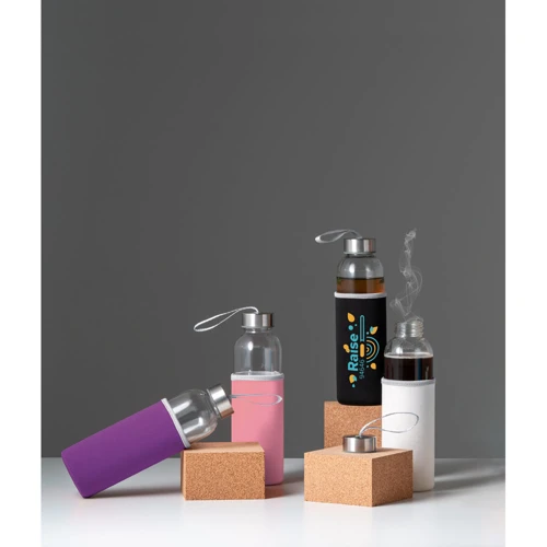 RAISE. Üveg és rozsdamentes acél sport palack 520 mL Lila 