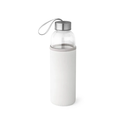 RAISE. Üveg és rozsdamentes acél sport palack 520 mL Fehér 