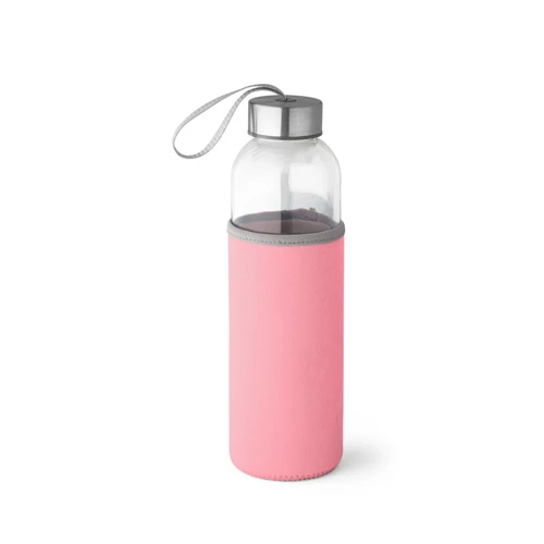 RAISE. Üveg és rozsdamentes acél sport palack 520 mL Világos rózsaszín 