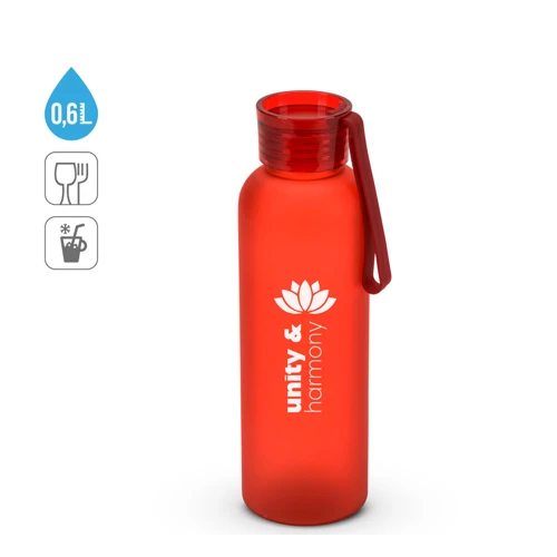 RIO rPET. Újrahasznosított PET (100% rPET) palack matt kivitelben 600 ml Fekete 