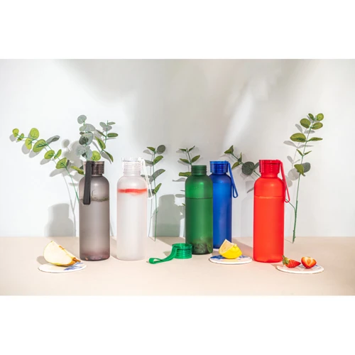 RIO rPET. Újrahasznosított PET (100% rPET) palack matt kivitelben 600 ml Fekete 