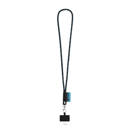 STAFFORD. NAUTIC nyakpánt szett, hosszú (Ø 7 mm), 9 mm-es karabinerrel és mobiltelefon-tartóval Fekete Királykék 