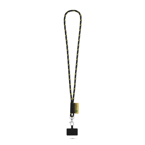 STAFFORD. NAUTIC nyakpánt szett, hosszú (Ø 7 mm), 9 mm-es karabinerrel és mobiltelefon-tartóval Fekete Sárga 