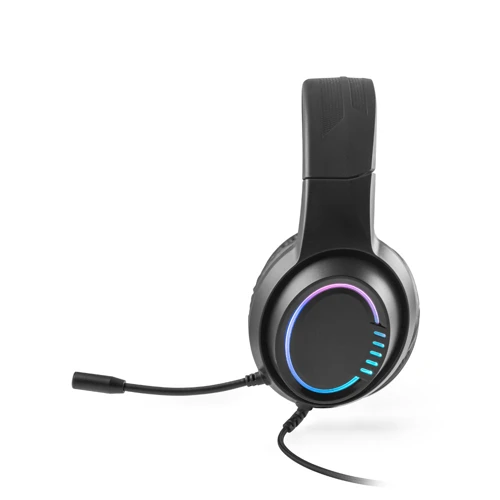 Thorne Headset RGB. ABS gamer fejhallgató kábellel, mikrofonnal és RGB LED fényekkel Fekete 