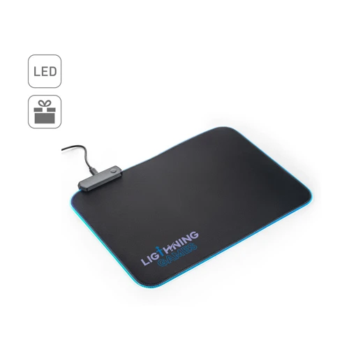 THORNE MOUSEPAD RGB. Gamer egéralátét RGB LED fényekkel poliészterből Fekete 