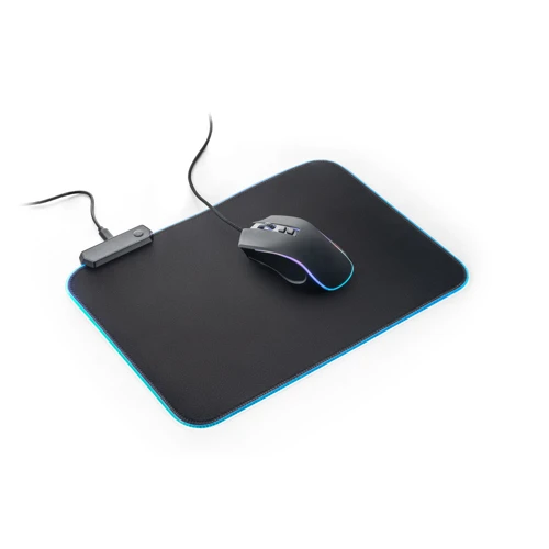 THORNE MOUSEPAD RGB. Gamer egéralátét RGB LED fényekkel poliészterből Fekete 