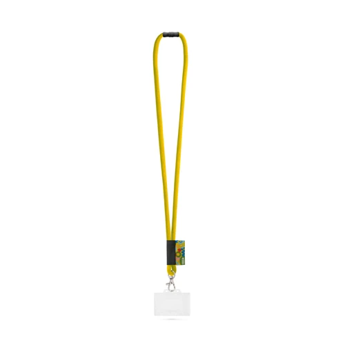 WATFORD. SET Lanyard TUBE Long (Ø 7 mm) 9 mm-es karabinerrel, Ø 7 mm-es biztonsági csattal és 91 x 68 mm-es merev kártya-/kártyatartóval 310 - Sárga 