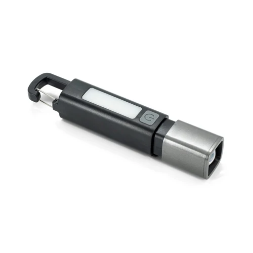WIGGINS. ABS zseblámpa, elöl 2 W-os LED-fénnyel (53 lumen) és felül COB-fénnyel (53 lumen) Fekete 