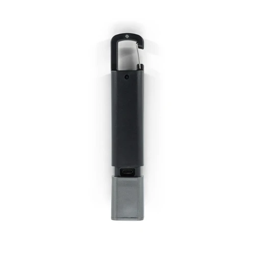 WIGGINS. ABS zseblámpa, elöl 2 W-os LED-fénnyel (53 lumen) és felül COB-fénnyel (53 lumen) Fekete 