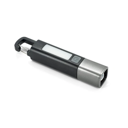 WIGGINS. ABS zseblámpa, elöl 2 W-os LED-fénnyel (53 lumen) és felül COB-fénnyel (53 lumen) Fekete 