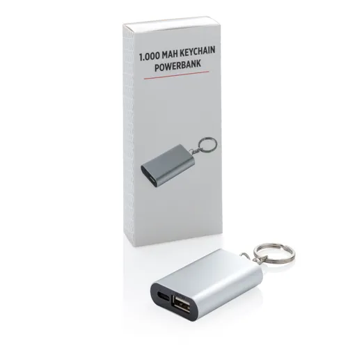 1000 mAh kulcstartó powerbank Szürke 