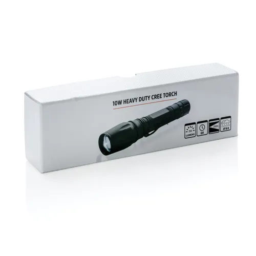 10W-os Heavy duty CREE zseblámpa Fekete 