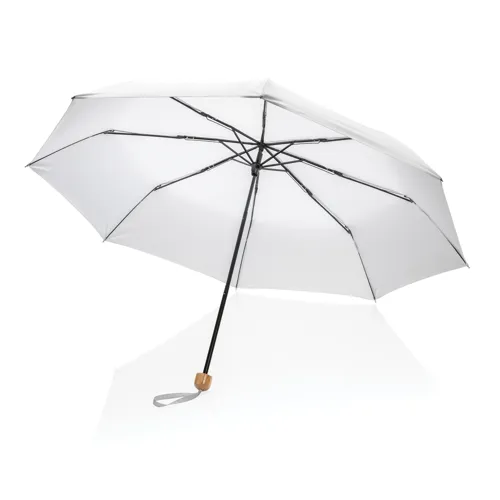 20,5"-es Impact AWARE™ RPET mini bambusz esernyő 190T Fehér 