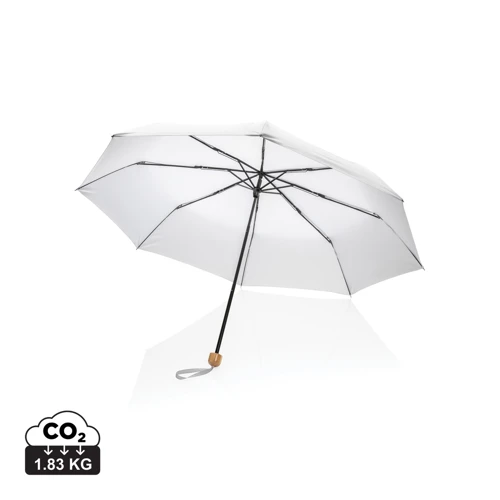 20,5"-es Impact AWARE™ RPET mini bambusz esernyő 190T Fehér 