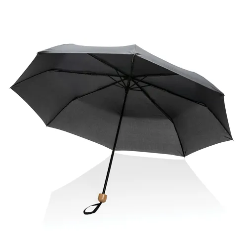 20,5"-es Impact AWARE™ RPET mini bambusz esernyő 190T Fekete 