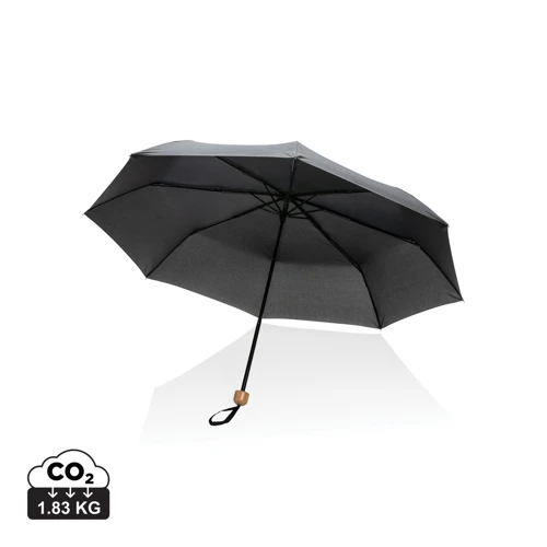 20,5"-es Impact AWARE™ RPET mini bambusz esernyő 190T Fekete 
