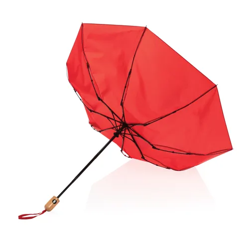 21"-es Impact AWARE™ RPET automata bambusz esernyő 190T Piros 