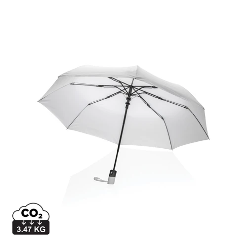 21"-es Impact AWARE™ RPET mini félautomata esernyő 190T Fehér 