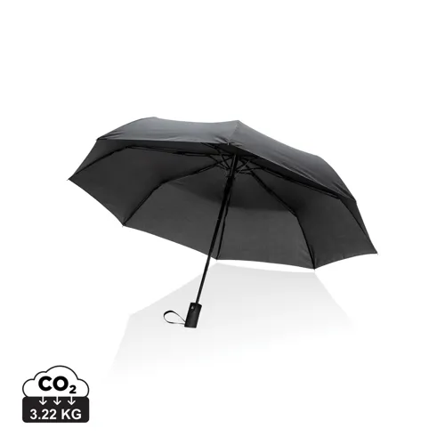21"-es Impact AWARE™ RPET mini félautomata esernyő 190T Fekete 