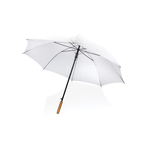27"-es Impact AWARE™ RPET félautomata bambusz esernyő 190T Fehér 