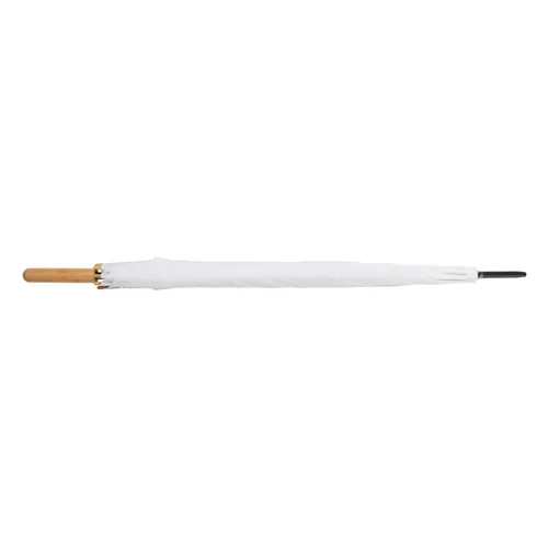 27"-es Impact AWARE™ RPET félautomata bambusz esernyő 190T Fehér 