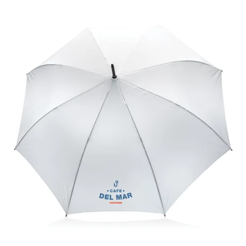 27"-es Impact AWARE™ RPET félautomata bambusz esernyő 190T Fehér 