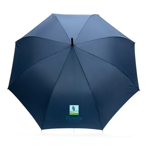 27"-es Impact AWARE™ RPET félautomata bambusz esernyő 190T Kék 
